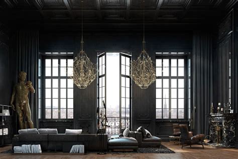 Beautiful Black Interior Showcased In A Historic Paris