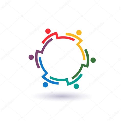 Teamwork 6 Circle Interlaced Logo — Stock Vector © Deskcube 51007671