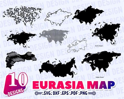 EURASIA MAP SVG World Map Vector Eurasia Continent Svg Etsy Map