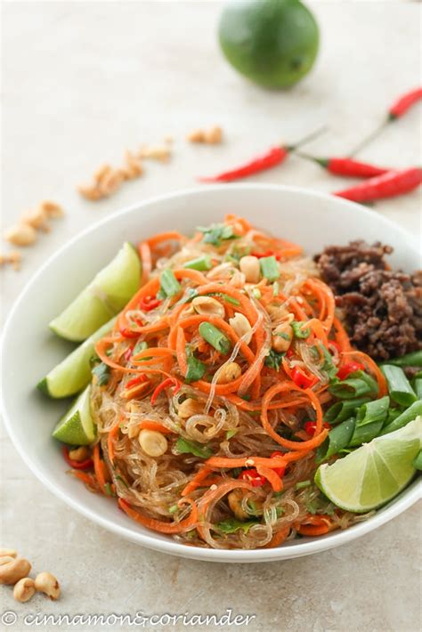 Yum Woon Sen Thai Glass Noodle Salad With Ginger Lime Dressing