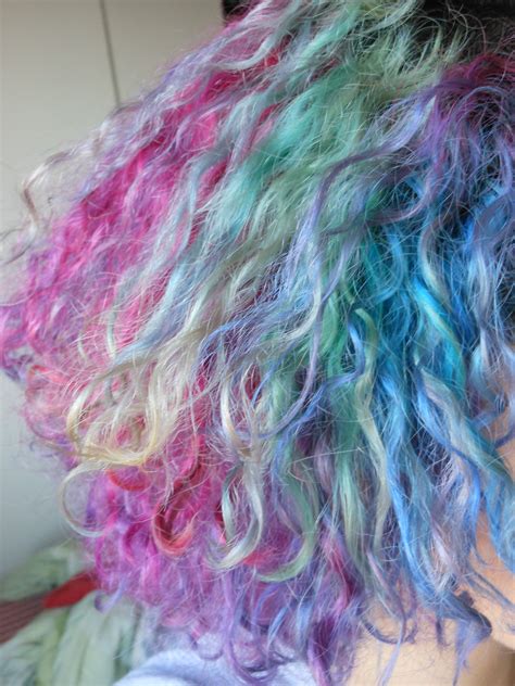 Rainbow Curly Hair ♥ Dyed Hair Hair Hair Color