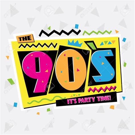 Party Time The 90s Style Label Vector Illustration Seven Peaks