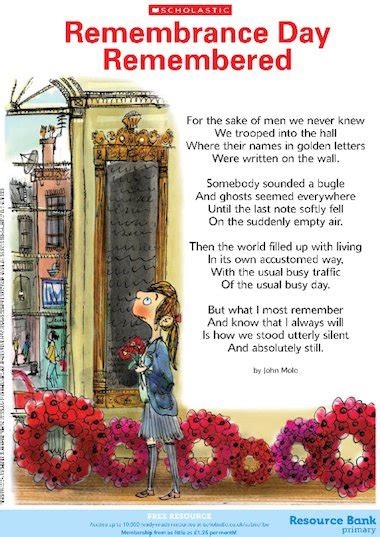 ‘remembrance Day Remembered Poem By John Mole Free Primary Ks2