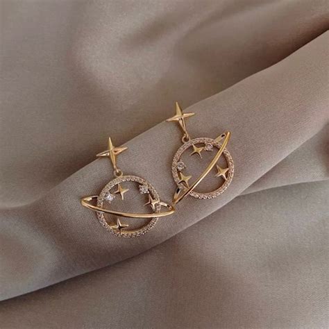 Handmade K Gold Plated Star And Moon Celestial Earrings Etsy Uk