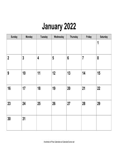 Free 2022 Calendar Landscape