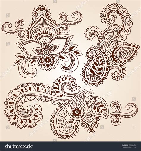 This is design which can be done for functions and casual events. Henna Paisley Flowers Mehndi Tattoo Doodles Abstract ...