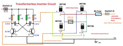 Steps up to high voltage ac and is , figure ft use this circuit to measure the output. Simple Transformer-less Inverter Circuit - 1000 Watt - DIY Electronics Circuit Projects
