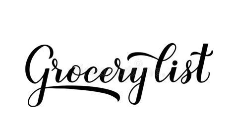 Download Grocery List Calligraphy Hand Lettering Isolated On White. Shopping List Template. Easy To Edit ...