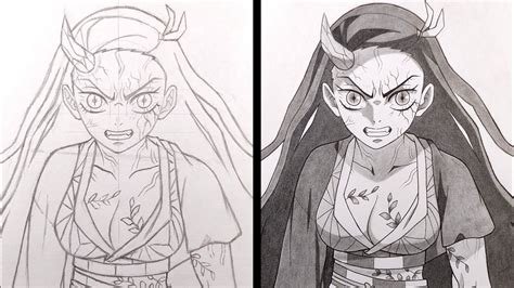 How To Draw Nezuko Demon Transformation Kimetsu No Yaiba Youtube