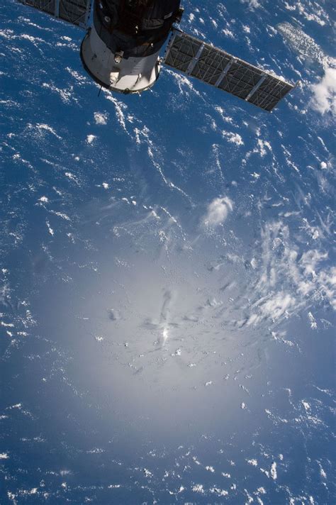 Suns Reflection On Atlantic Ocean Seen From The International Space