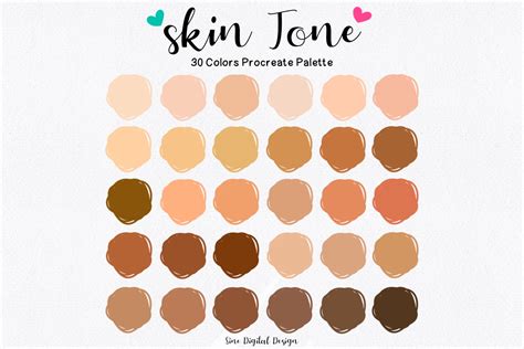 Skin Tone Procreate Color Palette Graphic By Sinedigitaldesigns