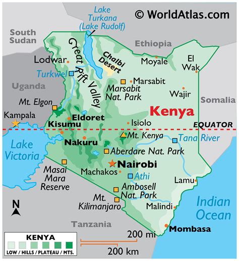 Kenya Large Color Map