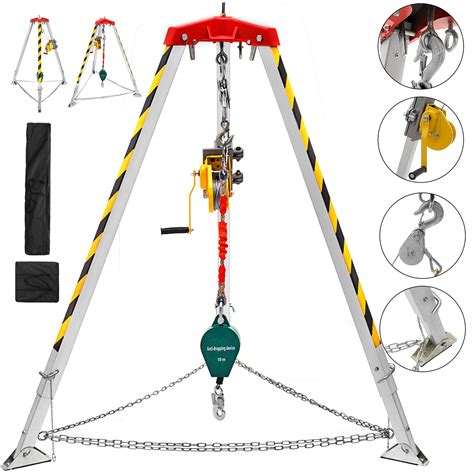 Buy Mophorn Confined Space Kit With Ft Aluminum Tripod Ft Winch Ft Falling Protector And