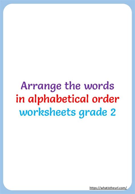 Arrange The Words In Alphabetical Order Worksheets Your Home Teacher