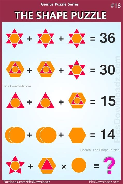 Puzzles with shapes & sticks math puzzles puzzle websites. The Shape Puzzle: Genius Puzzle Series #18 (With Answer ...