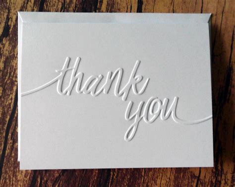 Thank You Cards Set Of 5 Embossed Thank You Greeting Cards Etsy