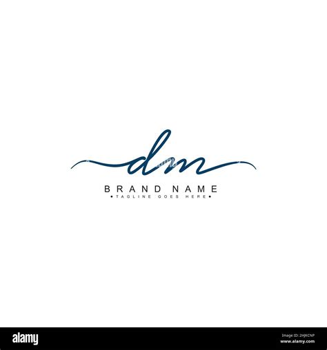 Initial Letter Dm Logo Hand Drawn Signature Logo Simple Vector Logo