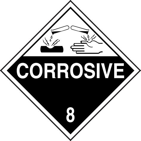 Corrosive Dot Hazard Class Placards Mpl