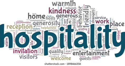 Hospitality Vector Illustration Word Cloud Isolated Stock Vector