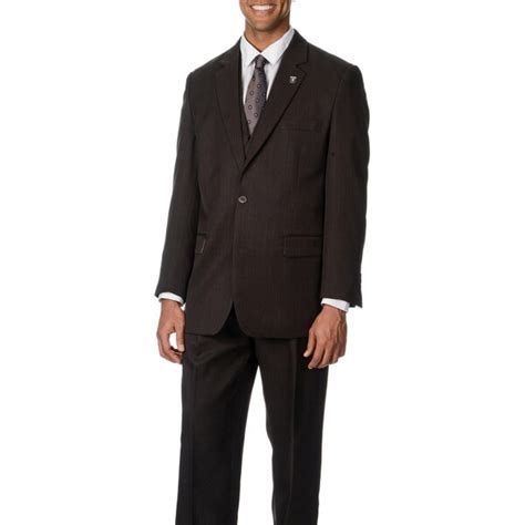 stacy adams men s brown 3 piece vested suit 16152265 shopping big discounts