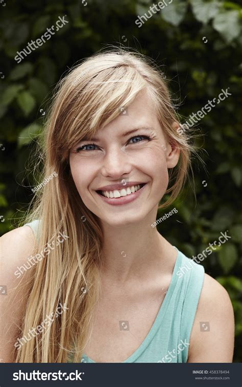 Smiling Blue Eyed Blond Woman Portrait Stock Photo 458378494 Shutterstock