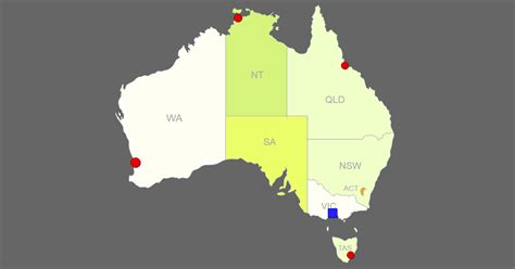 Interactive Map Of Australia Clickable Statescities