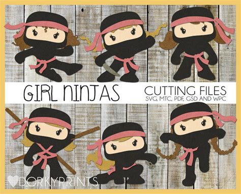 Girl Ninja Cuttable Files For Use With Cutting Machines Svg Mtc Pdf