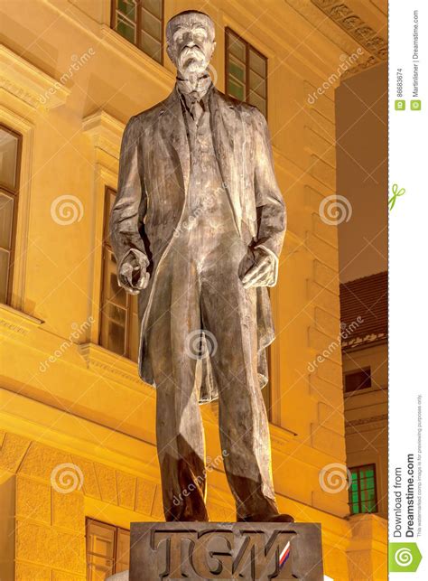 Tomas Garrigue Masaryk Statue In Prague Czech Republic Central Europe