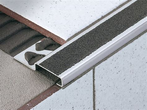 Stainless Steel Stairnosing With Anti Slip Insert Stairtec Fi By Profilitec