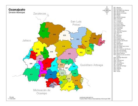 Mapa De Guanajuato Con Nombres