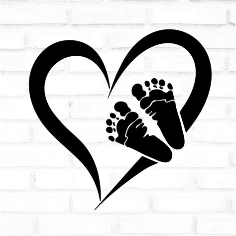 Heart Baby Feet Svg Instant Digital Download Foot Png  Etsy