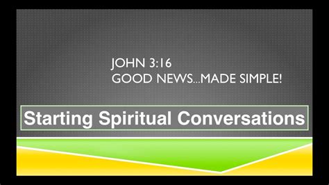 Lesson 2 Starting Spiritual Conversations Youtube