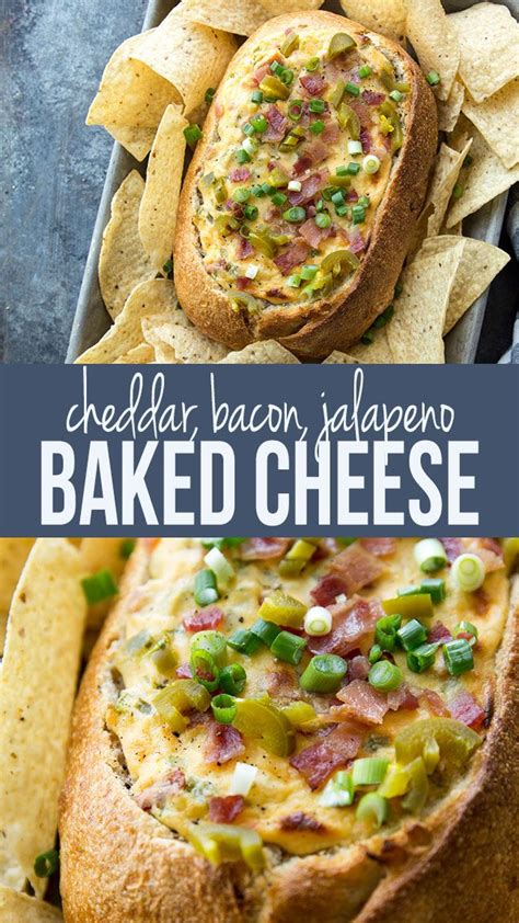 Cheddar Bacon Jalapeno Baked Cheese Dip In Bread Bowl