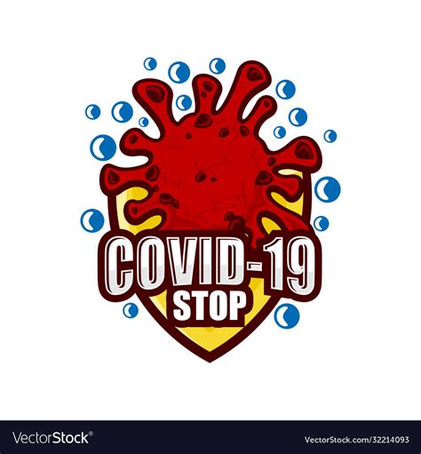 Modern Covid 19 Coronavirus Logo Royalty Free Vector Image