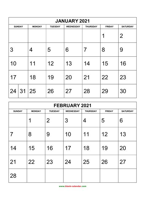 Free Download Printable Calendar Months Per Page Pages Vertical