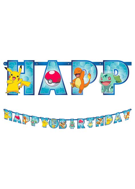 Pokemon Happy Birthday Banner
