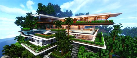 Here is a simple yet elegant wood house built by nightwolf. Modern Art | Minecraft