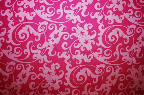 Hot Pink Pink Damask Design Apparel Quilting Cotton Fabric By The Yard