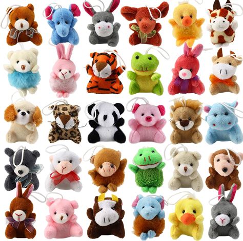 32 Pack Mini Plush Animals Toys Set Cute Small Stuffed Animal Keychain