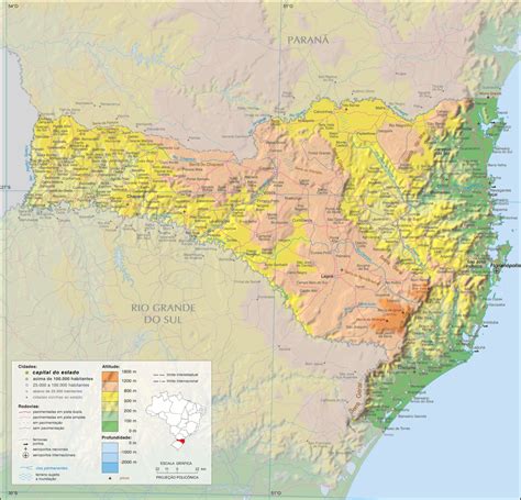 Mapa Geográfico De Santa Catarina Geografia Física Infoescola