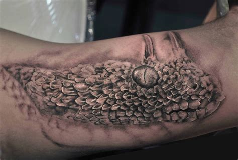 Lizards Skin Tattoos Realistic Horned Viper By Niloy