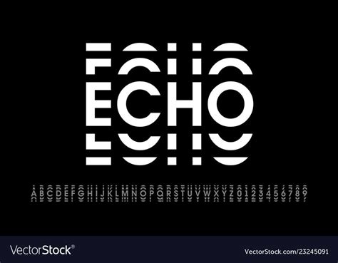 Echo Style Modern Font Alphabet Letters Vector Image On Vectorstock