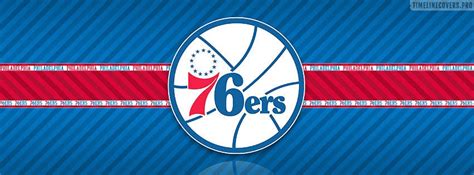 A virtual museum of sports logos, uniforms and historical items. Philadelphia 76ers Striped Logo Facebook Cover