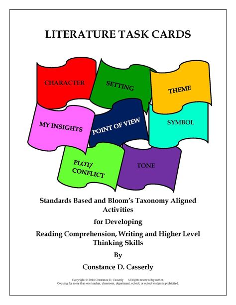literature task cards reading analysis teaching literary analysis literature