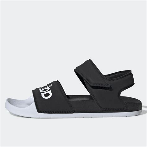 Jual Sandal Casual Pria Adidas Adilette Sandals Black White Original