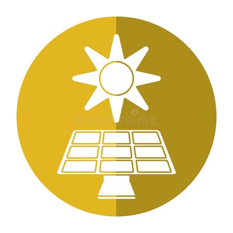 Solar Panel Energy Environment Symbol Shadow Circle Stock Vector