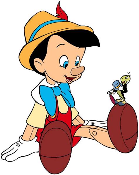 Clip Art Of Pinocchio Sitting Down With Jiminy Cricket Pinocchio