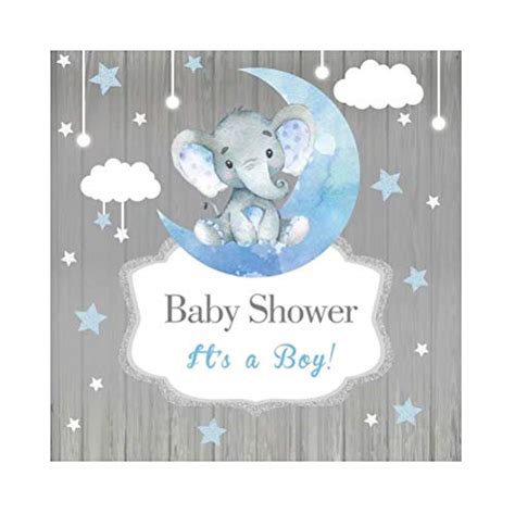 Ofila Elephant Baby Shower Backdrop 5x5ft Polyester Fabric