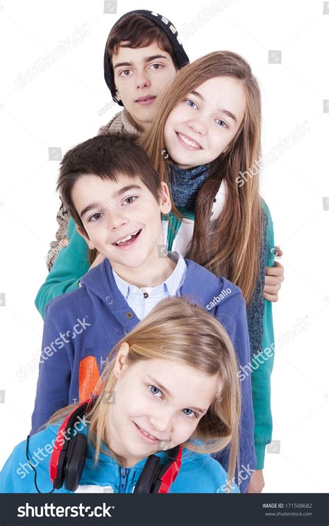 Group Happy Young Boys Over White Stock Photo 171508682 Shutterstock