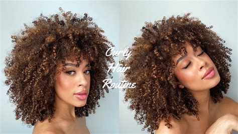 Curly Hair Routine 3c Wash Deep Condition And Styling Youtube